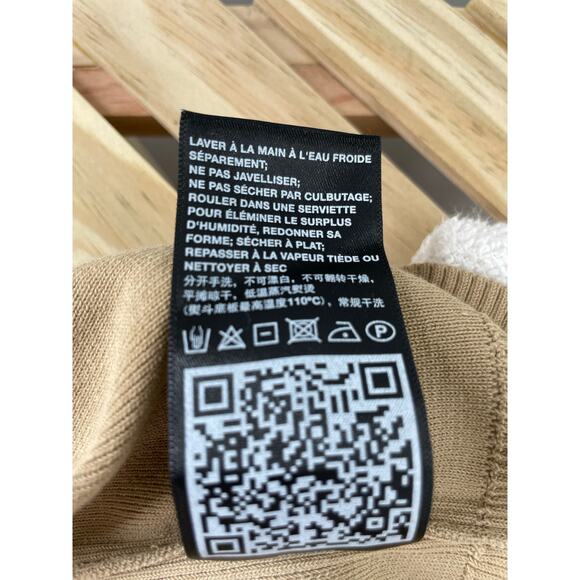 Lafayette 148 New York Tan Knit Sleeveless Blouse Half Zip Women's Sz Small - Picture 6 of 10